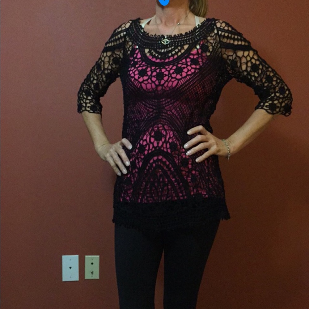 Black crochet top